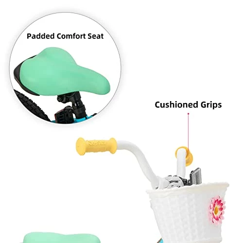 Best deal π― 12" 14" 16β Kids Bike For 2-7 Years π§ Girls 33-53 Inch Tall, π§ Girls Toddler Bicycle With Basket, Training Wheels & Coaster Brake, Rainbow Bike, Macarons π - Image 3