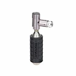 Hot Sale 👍 Air Booster CO2 Bike Tire Inflator Head CO2 Cartridge & Protective Sleeve, Black, Silver, 4.4 X 3.7 X 1.5 Cm / 1.7” X 1.4” X 0.6” (inflator) 5.9 X ø2.8 Cm / 2.3” X ø1.1” (Sleeve) ✨