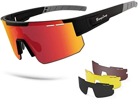 Flash Sale π BangLong Cycling π Sunglasses, UV 400 Eye Protection Polarized βΎ Baseball Sports Running Bike Glasses For Men π© Women Gold-3 Lens π§¨