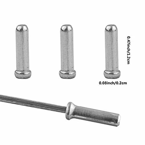 Promo 🥰 100 Pcs Cable End Crimps, Bike Cable End Caps, Alloy Road Mountain Bikes Brake Tips Shifter, Silver,with Storage Box ✨ - Image 2