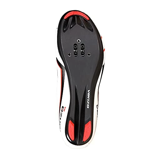 Wholesale π Venzo Bicycle Men's Road Cycling Riding π Shoes - 3 Straps- Compatible With Delta Shimano SPD & Look ARC Delta - Perfect For Road Racing Bikes White Color π - Image 3