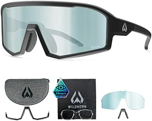 Best Sale π Horn Radke MTB Cycling Glasses, UV400 Sports π Sunglasses, Cycling π Sunglasses For Men With 3 Interchangeable Lenses Stealth Iceb π - Image 8