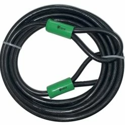 Best deal 😍 Bike Cable Lock - 15ft Security Cord W/Loops -Heavy-Duty Anti-Theft Braided Steel W/Vinyl 🧥 Coating -Locking Accessories For Bicycle, Motorbike, Boat, Ladder, Gate, Mower & Equipment(15 Feet) ⭐