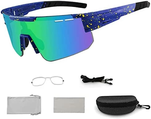 Flash Sale π BangLong Cycling π Sunglasses, UV 400 Eye Protection Polarized βΎ Baseball Sports Running Bike Glasses For Men π© Women Gold-3 Lens 𧨠- Image 4