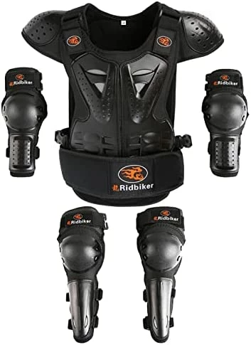 Hot Sale ๐ Kids Dirt Bike Body Chest Spine Protector Vest Gear For Motocross Motorcycle Armor Vest Shoulder Elbow Knee Shin Guard Pads Kids Dirt Bike Gear Silver ๐ - Image 7