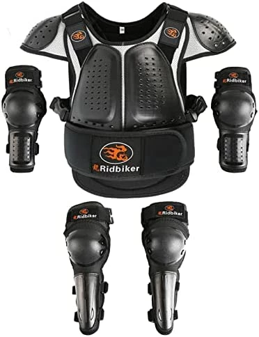 Hot Sale ๐ Kids Dirt Bike Body Chest Spine Protector Vest Gear For Motocross Motorcycle Armor Vest Shoulder Elbow Knee Shin Guard Pads Kids Dirt Bike Gear Silver ๐ - Image 8