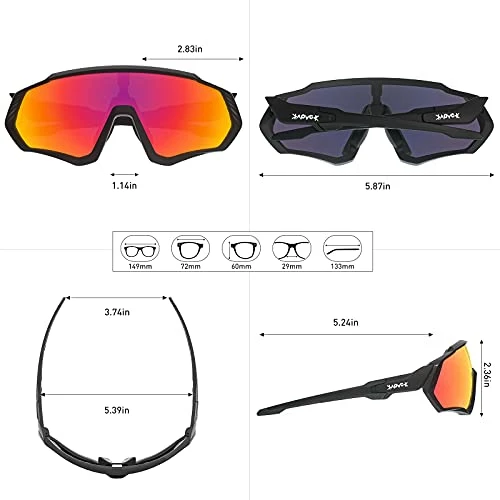 Top 10 π KAPVOE Cycling Glasses Polarized Sports π Sunglasses MTB Mountain Bike Eyewear Men π© Women Road Bicycle BMX Running Fishing Golf Navy β - Image 4