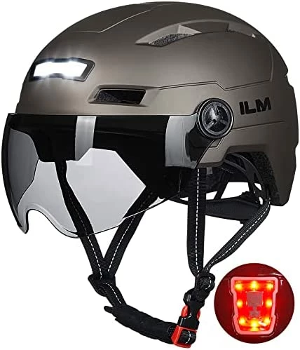 New π Adult Bike Helmet With USB Rechargeable LED Front And Back Light Mountain&Road Bicycle Helmets For Men π© Women Removable Goggle Cycling Helmet For Commuter Urban Scooter(Titanium, Large/X-Large) βοΈ - Image 11