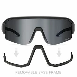 Best Sale 🎉 Horn Radke MTB Cycling Glasses, UV400 Sports 👓 Sunglasses, Cycling 👓 Sunglasses For Men With 3 Interchangeable Lenses Stealth Iceb 😍