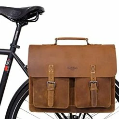 Promo 🎉 Rack Bag Leather - Marc Pannier Bag Porter Briefcase Messenger Bag Carrier Bag Laptop Bag In Vintage Brown 2 In 1 Shoulder Bag And Bike Bag With Shoulder Strap 🎉