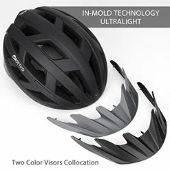 Best Pirce 😀 Adult-Men-Women Bike Helmet With Light - Mountain Road Bicycle Helmet With Replacement Pads & Detachable Visor Matte Magenta 🧨
