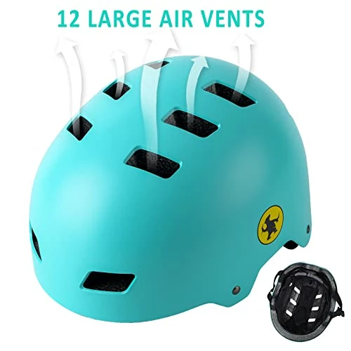 Deals β€οΈ Skateboard Bike Helmet,Multi-Sport For Scooter Skating Rollerblading Cycling,Adjustable 3 Sizes For Adult,Youth & Kids Mint Gr π - Image 2