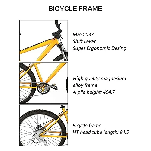 Promo β OUKANING 22" Bike Frame Variable Speed Bike Frame Yellow π - Image 3
