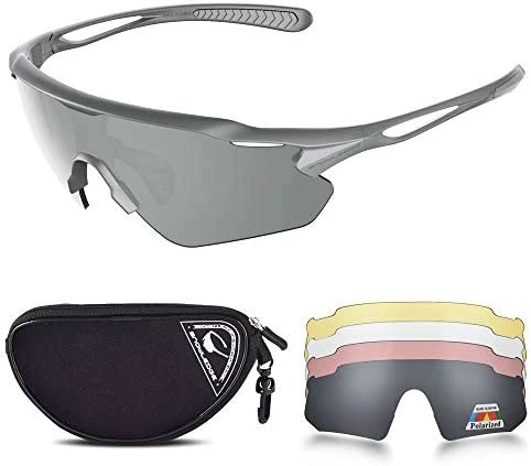 Coupon π Cycling Glasses With 5 Lenses, UV400 Polarized Sports π Sunglasses With TR90 Frame Yellow-silver π - Image 5