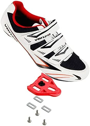 Wholesale π Venzo Bicycle Men's Road Cycling Riding π Shoes - 3 Straps- Compatible With Delta Shimano SPD & Look ARC Delta - Perfect For Road Racing Bikes White Color π - Image 7