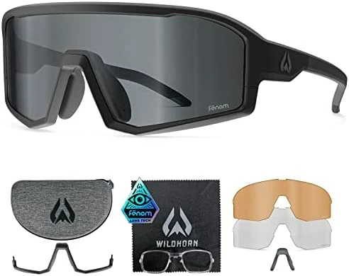 Best Sale π Horn Radke MTB Cycling Glasses, UV400 Sports π Sunglasses, Cycling π Sunglasses For Men With 3 Interchangeable Lenses Stealth Iceb π - Image 11