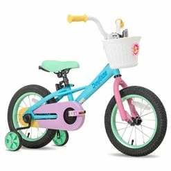 Best deal 💯 12" 14" 16“ Kids Bike For 2-7 Years 👧 Girls 33-53 Inch Tall, 👧 Girls Toddler Bicycle With Basket, Training Wheels & Coaster Brake, Rainbow Bike, Macarons 😉