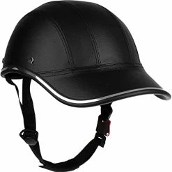 Promo ❤️ Bicycle ⚾ Baseball Helmets Bike Helmet Adults- ABS Leather Cycling Safety Helmet With Adjustable Strap For Adult Men 👩 Women Black (Size: 11.2-5.5in) ⭐
