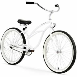 Discount 🥰 Urban Lady Beach Cruiser Bicycle (24-Inch, 26-Inch, And EBike) White W/ Black Sea 🥰