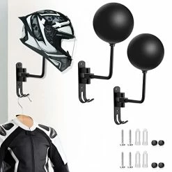 Wholesale 😍 Motorcycle Helmet Rack 180° Degree Rotation Helmet Holder Wall Mount,Helmet Stand With 2 Hooks Helmet Hanger,Motorcycle Accessories 1 Pcs 🌟