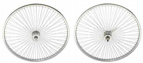 Cheap π₯° Chrome 26" 144 Spoke Wheel Set. Front And Back Coaster Wheel π₯