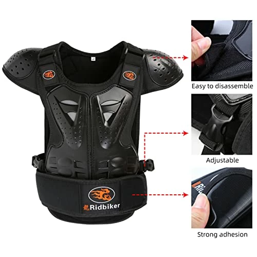 Hot Sale ๐ Kids Dirt Bike Body Chest Spine Protector Vest Gear For Motocross Motorcycle Armor Vest Shoulder Elbow Knee Shin Guard Pads Kids Dirt Bike Gear Silver ๐ - Image 4