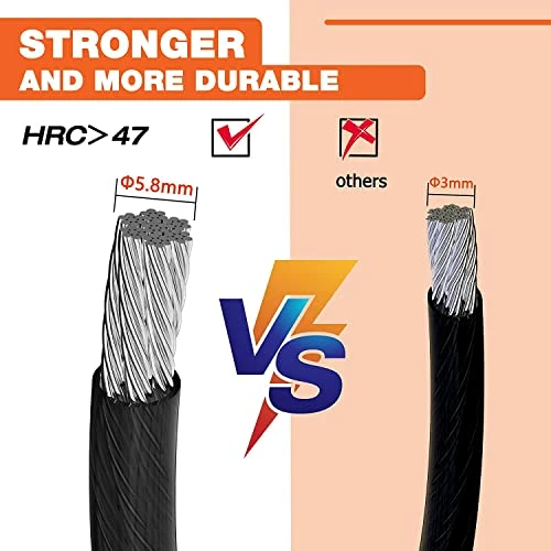 Coupon 💯 Bike Lock Cable, 7FT Braided Steel Cable, PVC 🧥 Coated With Double Looped End, For Padlocks, Disk Locks And U-Locks 💯 - Image 3