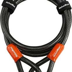 Coupon 💯 Bike Lock Cable, 7FT Braided Steel Cable, PVC 🧥 Coated With Double Looped End, For Padlocks, Disk Locks And U-Locks 💯