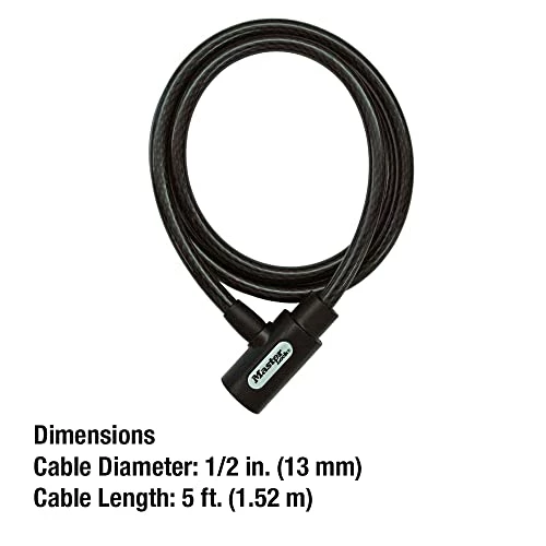 Buy 😉 8364DCC Cable Bike Lock With Key, 5 Ft. Long , Bl ✔️ - Image 5