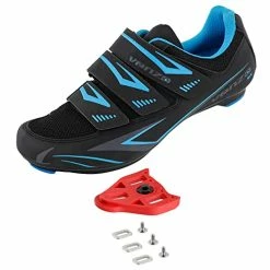 Outlet ⭐ Venzo Bike Bicycle 👩 Women's Ladies Road Cycling Riding 👟 Shoes With 3 Straps - Compatible With Peloton Shimano SPD & Look ARC Delta - Perfect For Road Racing Bikes 👟 Shoes + Same Peloton Cleats 🌟