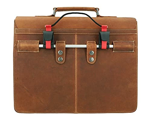 Promo π Rack Bag Leather - Marc Pannier Bag Porter Briefcase Messenger Bag Carrier Bag Laptop Bag In Vintage Brown 2 In 1 Shoulder Bag And Bike Bag With Shoulder Strap π - Image 2