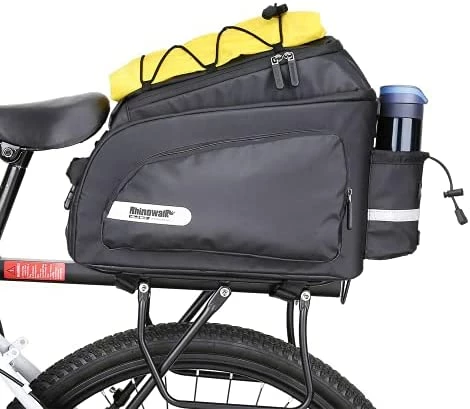 New π₯ Untvp Bike Trunk Bag Bike Rear Seat Bag Waterproof Bike Pannier Bag 17L For Bicycle Cargo Rack Saddle Bag Bicycle Commuter Bag Shoulder Bag Laptop Pannier Rack Bicycle Bag (Black) π₯° - Image 4