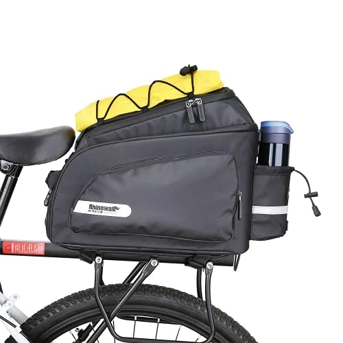 New π₯ Untvp Bike Trunk Bag Bike Rear Seat Bag Waterproof Bike Pannier Bag 17L For Bicycle Cargo Rack Saddle Bag Bicycle Commuter Bag Shoulder Bag Laptop Pannier Rack Bicycle Bag (Black) π₯°