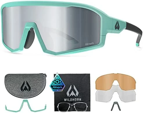 Best Sale π Horn Radke MTB Cycling Glasses, UV400 Sports π Sunglasses, Cycling π Sunglasses For Men With 3 Interchangeable Lenses Stealth Iceb π - Image 7