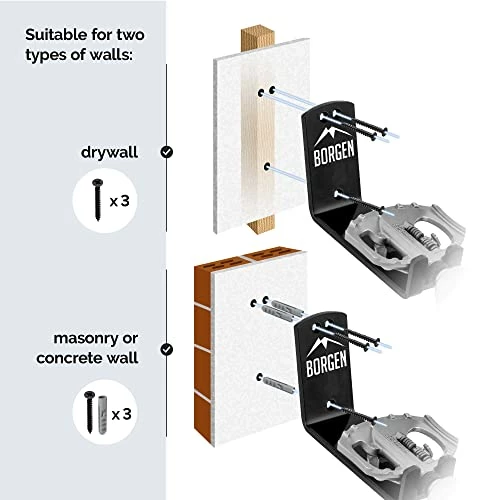 Budget π Borgen Bike Wall Mount Pedal Hook For E-bikes, MTB & Road Bicycle Wall Mount With Support Brackets And Wall Protection Pads, Suitable As Bike Rack Garage Bike Storage Shed And Bicycle Storage Indoor Black π₯ - Image 4