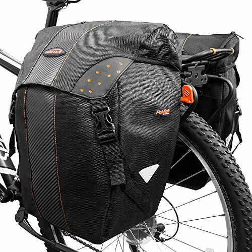 Cheap π Bicycle Bag PakRak Clip-On Quick-Release All Weather Bike Panniers (Pair), Includes Rain Cover , Black π - Image 4
