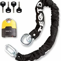 Budget 🤩 Motorcycle Chain Lock 4feet/120cm Long Heavy Duty Anti Theft Bike Chain Locks Security 10mm Thick Chain With Bright-Colored Lock,Cut Proof Moped Lock With 4 Keys For Bicycle,Scooter(Updated Version) 😀