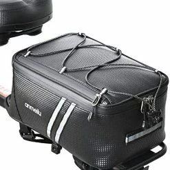 Best Sale 💯 Bike Trunk Bag 8L Bicycle Rack Rear Carrier Bag Water Resistant Bike Commuter Bag Bike Rear Seat Cargo Bag Cycling Luggage Bag With Rain Cover Black 👏