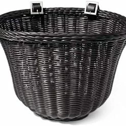 Buy 🤩 Adult Front Handlebar Bike Basket, All Weather, Water Resistant, Adjustable Leather Straps White/pin ⌛