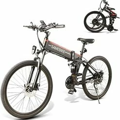 Promo 🎉 Folding Electric Bike For Adults, 500W Folding Electric Mountain Bike 26'' Ebike, 22MPH Adult Electric Bicycle With 48V 10.4A Removable Battery, Up To 55 Miles, Shimano 21 Speed Gears Bicycle Lo26-black 😉