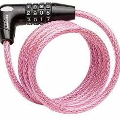Discount 🌟 Anti Theft Bike Lock, Security Level 1, Combination Lock, 5 Foot , Pink 6 Foot/8mm Cable 🔥