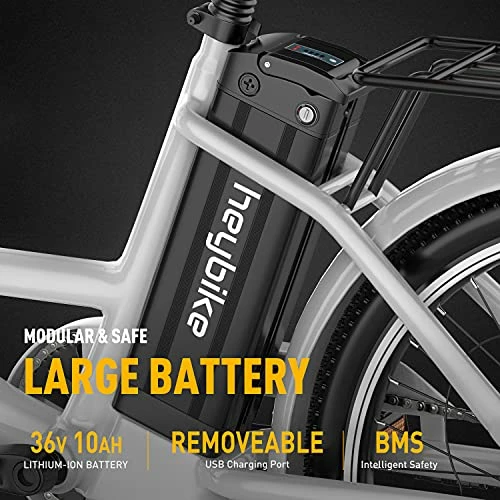 New π Cityscape Electric Bike 350W Electric City Cruiser Bicycle Up To 40 Miles Removable Battery, Shimano 7-Speed And Dual Shock Absorber, 26" Electric Commuter Bike For Adults Blac π― - Image 3