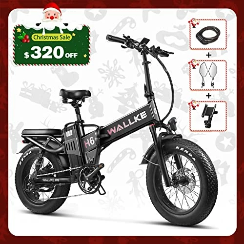 Best Sale 🔥 H6 Electric Bike Adults Folding 48V 35AH Long Range Dual Battery Ebike 750W 32MPH Motor 20" X 4 Fat Tire Electric Bicycle Shimano 8 Speed Full Suspension… 35ah-green 🛒 - Image 2