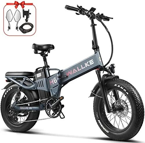 Best Sale 🔥 H6 Electric Bike Adults Folding 48V 35AH Long Range Dual Battery Ebike 750W 32MPH Motor 20" X 4 Fat Tire Electric Bicycle Shimano 8 Speed Full Suspension… 35ah-green 🛒 - Image 7