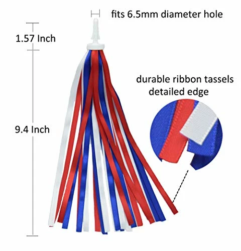 Buy π Catin Patriotic Bicycle Ribbon Streamer Scooter Cloth Tassel For July 4 Independence Day Bike And Tike Parade, Red White Blue,1 Pair π - Image 2