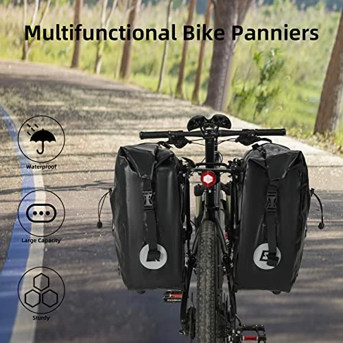 Budget π Bike Panniers Waterproof Bike Rear Rack Bag Max 30L Large Capacity Bike Rear Panniers For Cycling Traveling Commuting Yellow*1 β¨ - Image 3