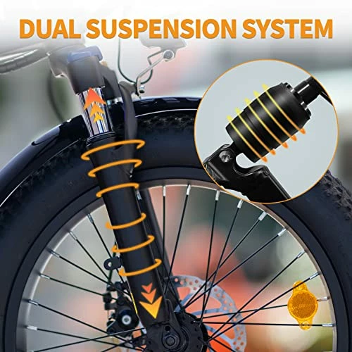 Flash Sale β EB7 2.0 Electric Bike For Adults, 500W Motor 20MPH Max Speed, 48V 10AH Removable Battery, 20" Fat Tire Foldable Electric Bike With Dual Shock Absorber, And Shimano 7-Speed Electric Bicycles White π― - Image 2