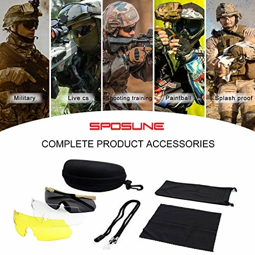 New 𧨠Tactical Glasses With 3 Interchangeable Lenses , Anti Fog Shooting Glasses Unisex π Sunglasses For Cycling Compact Olive π - Image 6