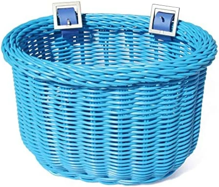 Promo π 01617 Front Handle Bar Kids Bike Basket, All Weather, Water Resistant, Adjustable Leather Straps, Food-Contact Safe, Purp β¨ - Image 5