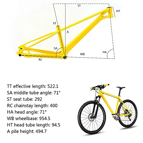 Promo β OUKANING 22" Bike Frame Variable Speed Bike Frame Yellow π - Image 4